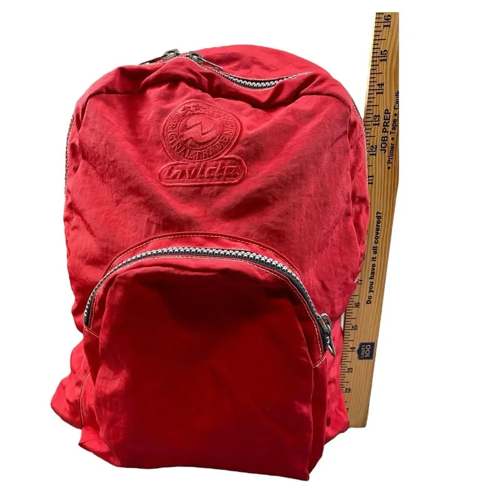 Vintage Y2K Invicta Red Nylon Backpack Milan, Italy Lightweight Great Condition‎